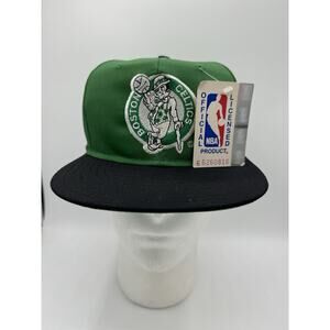 Vintage Boston Celtics AJD Snapback Hat Cap Men 90s NBA Basketball Green Black